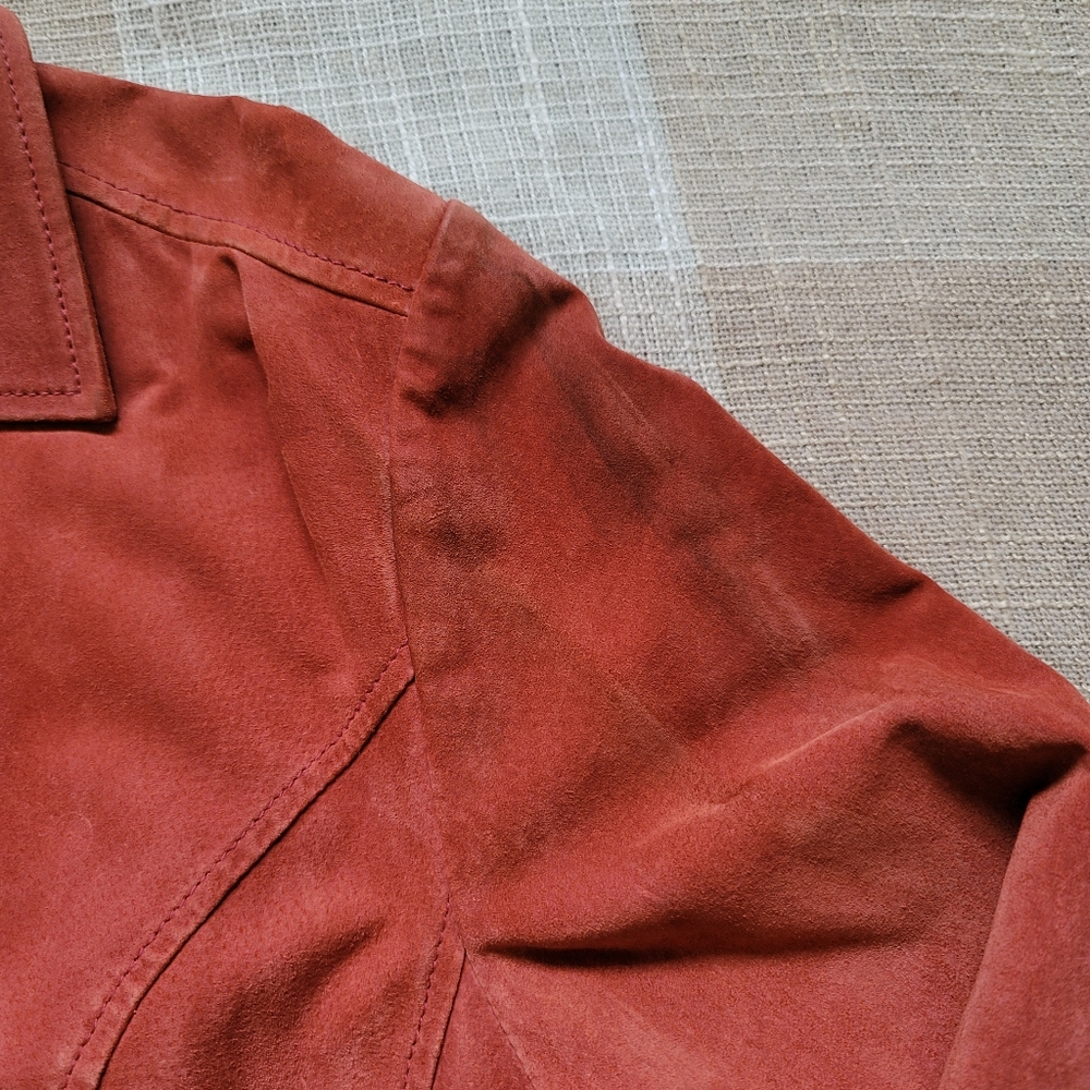 Vintage Leather Button Down Blazer - image 8